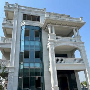 阜新 白麻花岗岩别墅外墙干挂效果展示