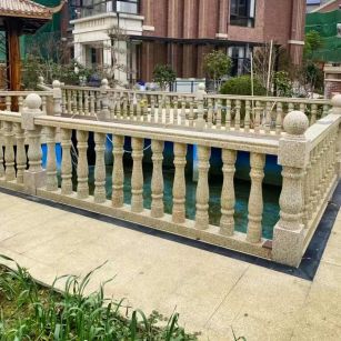 阜新黄金麻花岗岩石材栏杆，扶手，将军柱，花瓶柱