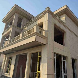 阜新 黄金麻花岗岩石材荔枝面外墙干挂效果展示