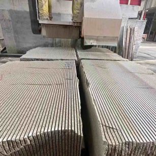 阜新 车间生产日常，黄金麻白麻花岗岩