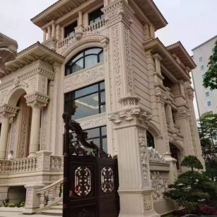 阜新 黄金麻花岗岩别墅外墙干挂效果展示