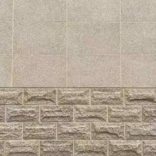 阜新 黄金麻自然面蘑菇石配荔枝面干挂