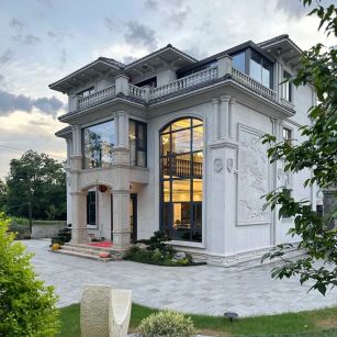 阜新 白麻花岗岩私人别墅干挂石材豪华定制