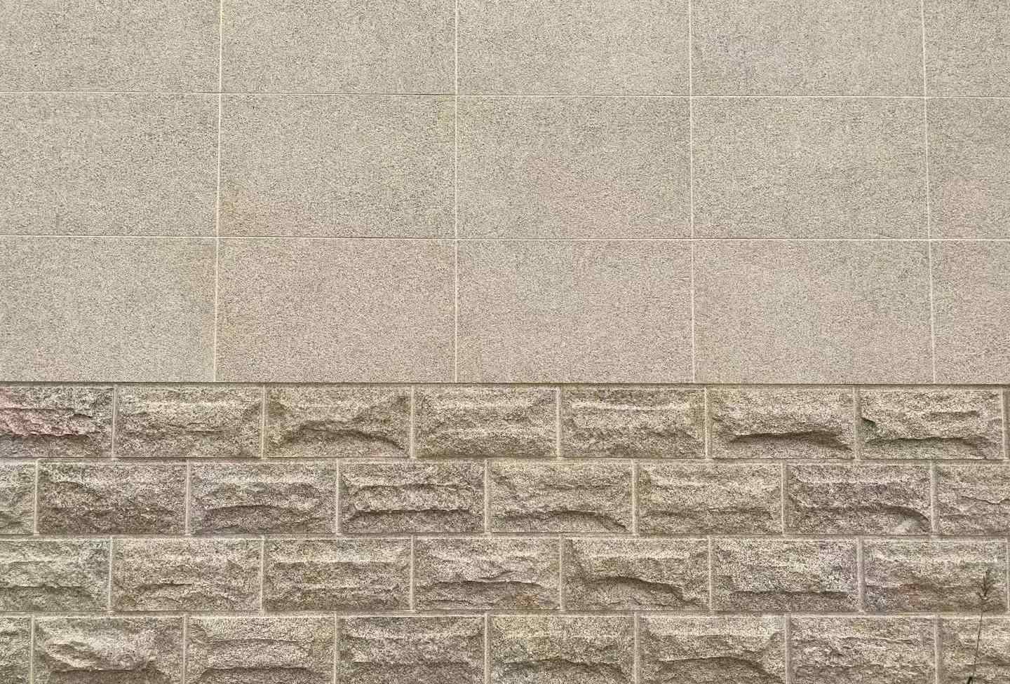 阜新 黄金麻自然面蘑菇石配荔枝面干挂