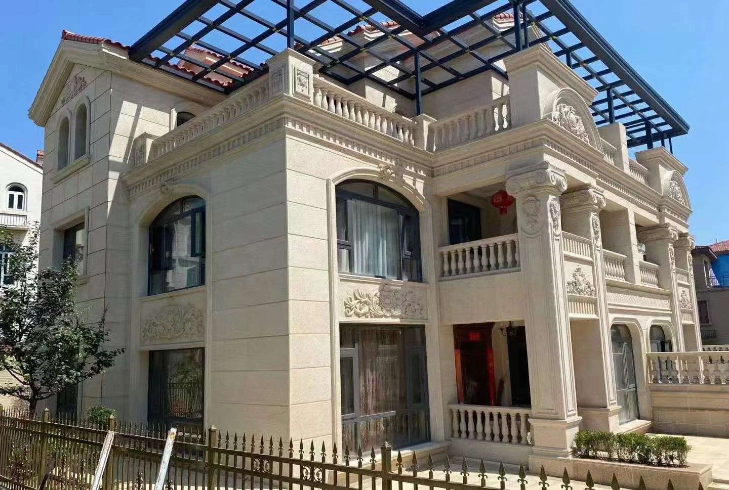 阜新 黄金麻花岗岩荔枝面别墅外墙干挂